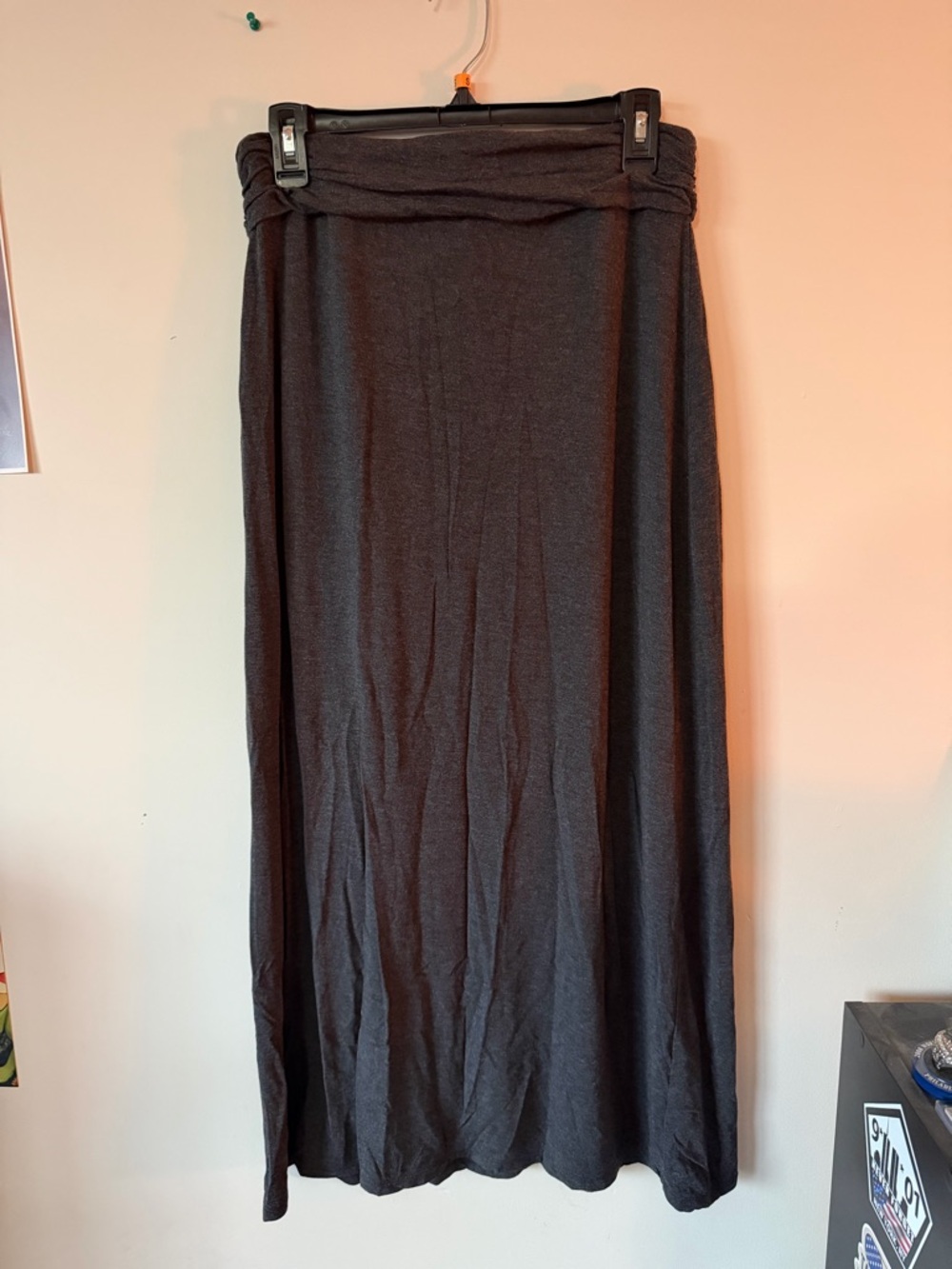 J. Crew Black Maxi Skirt with Folded Waistband